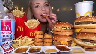 Hunnibee ASMR McDonalds cheeseburger chicken nuggets fries mukbang bites only [upl. by Daughtry]