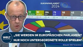 EUROPAWAHL Abrechnung Friedrich Merz – quotWir haben diese Wahl in Deutschland gewonnenquot [upl. by Whitver339]