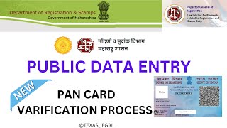 Public Data Entry For Registration  New Pan Card Verification Process  IGR Maharashtra [upl. by Hoffert909]