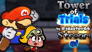 Paper Mario The Thousand Year Door Tower of Trials Stream 1 [upl. by Eimarej]