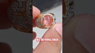 Pinkish orange sapphire ring perak  gemstone  batu permata  jewelry  koleksi akik  antik safir [upl. by Saxet]