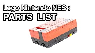 Lego Nintendo NES PARTS LIST [upl. by Massiw797]