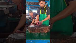 Skipjack cuts in traditional market cuttingfishtuna tunafishcutting fishing shorts [upl. by Sina]