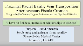 LigaSure Assisted Basilic Vein transposition  Long Version [upl. by Ainnet]