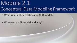 21  Conceptual Data Modeling Framework [upl. by Eatton]