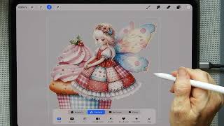 Fairy Christmas Wishes Card inc short Procreate Tutorial [upl. by Eedya623]