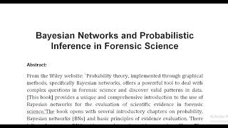 Bayesian Networks and Probabilistic Inference in Forensic Science [upl. by Grote122]