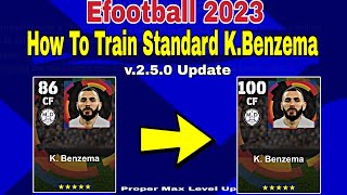 How To Upgrade KBenzema In Pes 2023  KBenzema Max Training Tutorial In Efootball 2023 [upl. by Aleahc952]