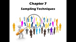 Chapter 7 Sampling Techniques [upl. by Aeneg]