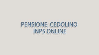 Pensione e contributi versati come funziona il cedolino INPS [upl. by Salhcin]