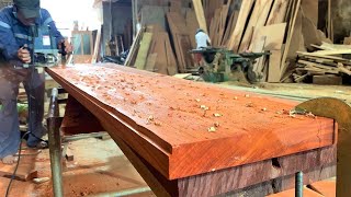 Mr Vans Famous Carpentry Workshop The Eye Catching Red Sandalwood Table Couldnt Be More Sturdy [upl. by Sammie]