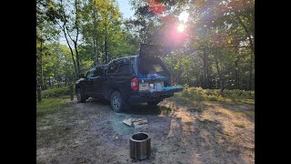 Trucking Camping Dispersed camping around Manistee National Forest Michigan with my Brother [upl. by Lethia]