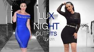 Luxurious Night Outfit Tryon with Bandage Dresses [upl. by Mitzi]