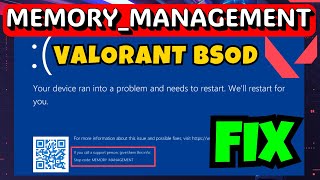 Memory management BSOD in Valorant Fix [upl. by Justina]