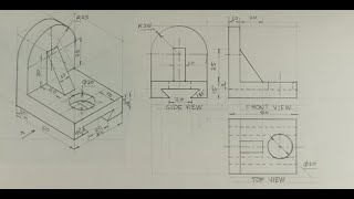 Orthographic projection  Technical drawing  Engineering drawing [upl. by Amlet191]