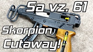 Sa vz61 Skorpion Cutaway  Review of Full Auto and Semi Auto Function [upl. by Lekcar]