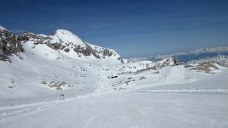 Dachstein gletscher 3000 m  skiing by the longest piste from Dachstein [upl. by Atilek874]