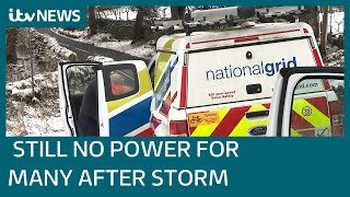 Storm Arwen More than 150000 homes still without power after worst damage since 2005  ITV News [upl. by Ylevol]