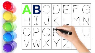 Alphabet writing along the dotted lines for toddlers and kids  ABCD alphabet writing  ABC song [upl. by Enirtak]