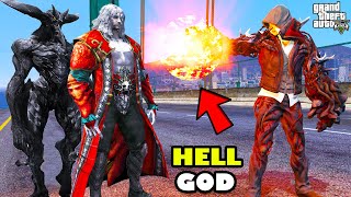 HELL GOD And VAMPIRE GOD Trying To Fight New HELL GOD In GTA 5  SHINCHAN and CHOP [upl. by Stoddart]