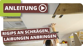 Rigipsarbeiten im Dachgeschoss  Gipskartonplatten anbringen [upl. by Oicafinob915]