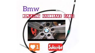 How to replace hand brake cable and adjustment on a Bmw 1 series 3 series e90 e91 e92 e87 m3 [upl. by Aloz413]