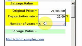 Salvage Value Calculation [upl. by Tavi]