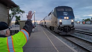 Westbound California Zephyr arrives at Fort Morgan CO FMG [upl. by Appledorf]