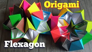 Origami Flexagon Easy Square Paper Paper Craft Flexagon Origami for Kids [upl. by Hedva892]