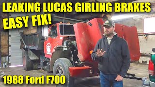 FIXING MY LEAKING LUCAS GIRLING BRAKES RC01 RESIDUAL CHECK VALVE 1988 Ford F700 DUMP TRUCK [upl. by Mcfadden]