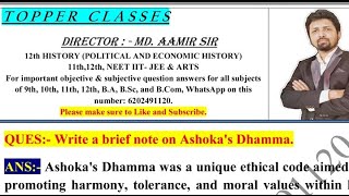 Write a brief note on Ashokas Dhamma  aamir sir patna [upl. by Einehpets]