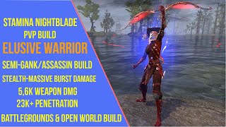 Powerful Stamina Nightblade PVP Build for ESO Gold Road  Elusive Warrior Stamblade PVP Build [upl. by Lynd]