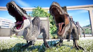 Tyrannosaurus Rex vs Vastatosaurus Rex  Fight amp Breakout 🌍 Jurassic World Evolution Dinosaur Battle [upl. by Charlton]