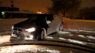 Snow Drift Good Times in a Lancer EVO [upl. by Marybelle477]