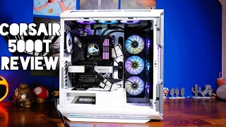 Corsair iCue 5000T RGB white case review  features youll love [upl. by Misti622]