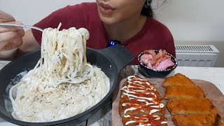 ASMR YOĞURTLU MAKARNA VE ÇITIR ŞİNİTZEL EATİNG SHOW SUDE ASMR [upl. by Ime806]