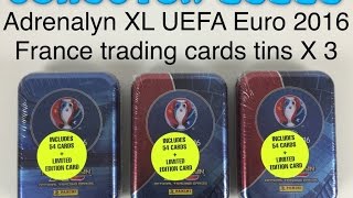 Adrenalyn XL UEFA Euro France 2016 trading cards collectors tins X 3 opened panini [upl. by Haggerty]