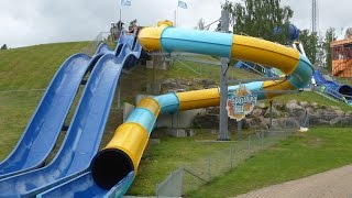 Skara Sommarland  Splashing Hill Black Hole  Boat Slide Onride [upl. by Alakcim]