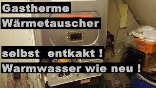 Warmwasser bleibt kalt oder läuft nicht mehr Kombitherme Wärmetauscher entkalkt ganz einfach [upl. by Etti]