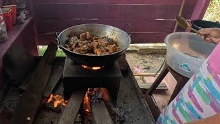 🇬🇾Hot Cuirass curry🇬🇾Outdoor Fireside cook🇬🇾Better than this Spoil🇬🇾 [upl. by Aerised]