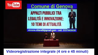 Convegno su CODICE DEI CONTRATTI PUBBLICI  10 temi di attualità 5 ore  Genova 2752024 [upl. by Merriam]