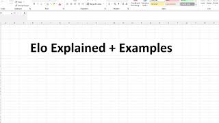 Elo Explained amp Examples in Excel [upl. by Tebor226]