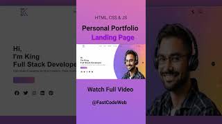 Personal Portfolio Website With Dark Theme Using HTML CSS amp JS  Step by Step Tutorial  Fast Code [upl. by Abigale489]