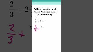 Adding Fractions With Mixed Numbers  Same Denominator [upl. by Longan]