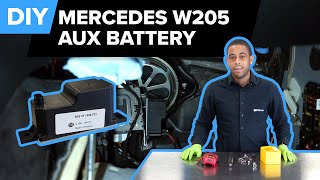 MercedesBenz W205 Auxiliary Battery Replacement DIY MercedesBenz C300 S63 AMG C63 AMG amp More [upl. by Ahsiemac]