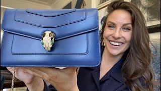 BVLGARI SERPENTI FOREVER HANDBAG UNBOXING  My first blue Bulgari bag  Part 1 [upl. by Eenobe736]