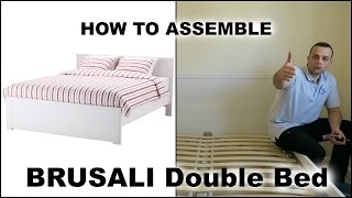 IKEA BRUSALI Bed frame white Luröy [upl. by Aihsenot]