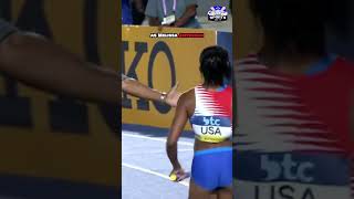 US Womens 4x100m Relay Triumph at World Athletics athletics teamusa shorts trackandfield [upl. by Aniretake]