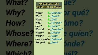 Pronombres interrogativos en Inglés [upl. by Dustan]