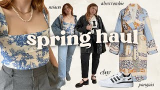 styling my recent purchases for spring huge collective clothing haul [upl. by Gunar]